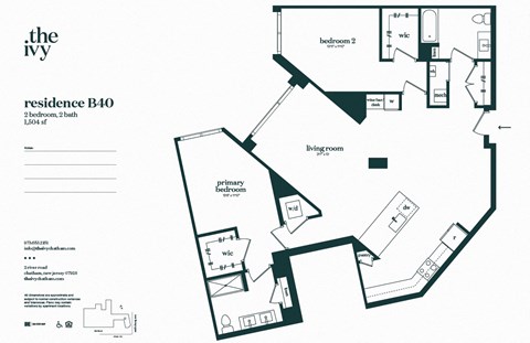 B40-AP-B24 Floor Plan at The Ivy, Chatham, NJ 07928